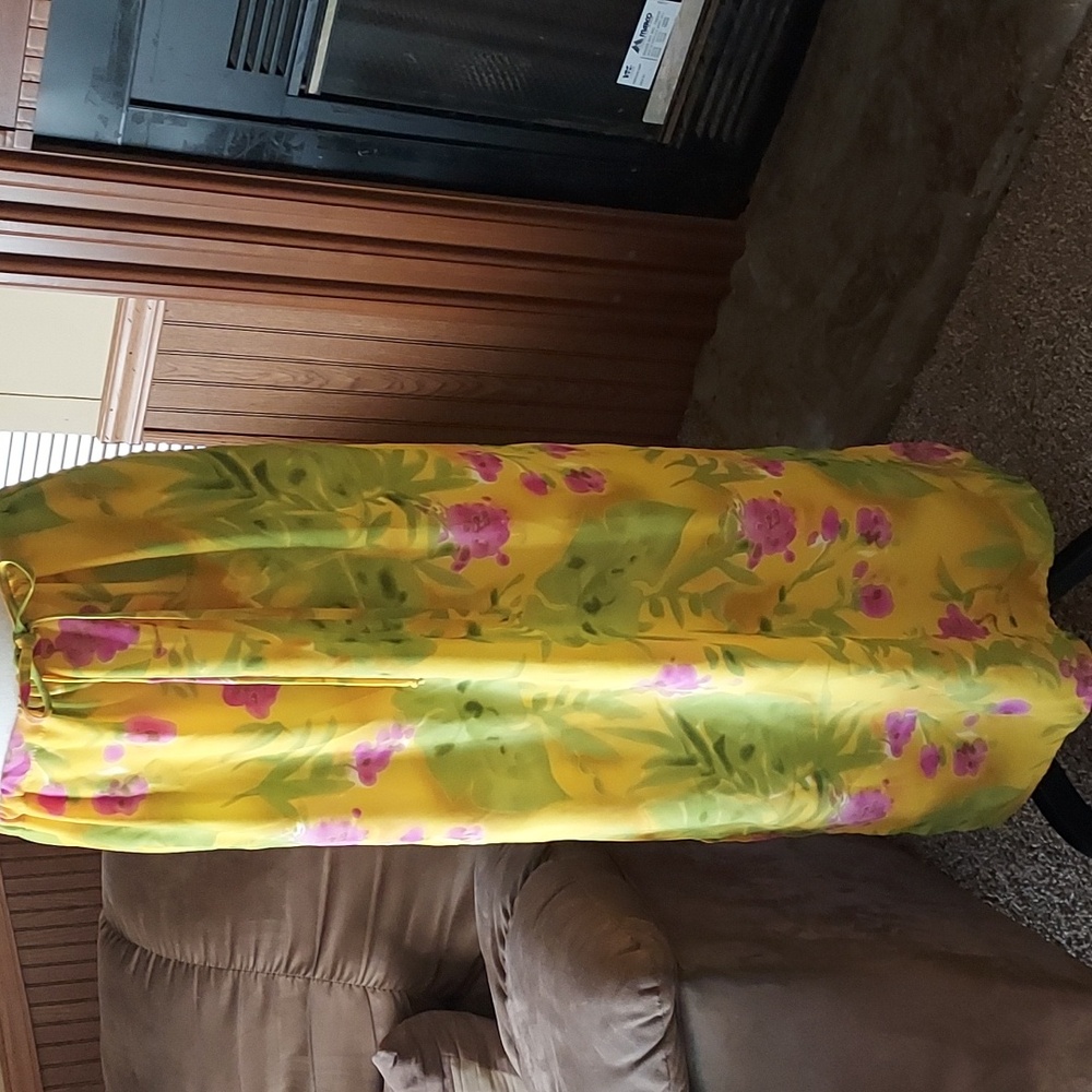Jonathan Martin Floral Maxi Skirt - Yellow and Green